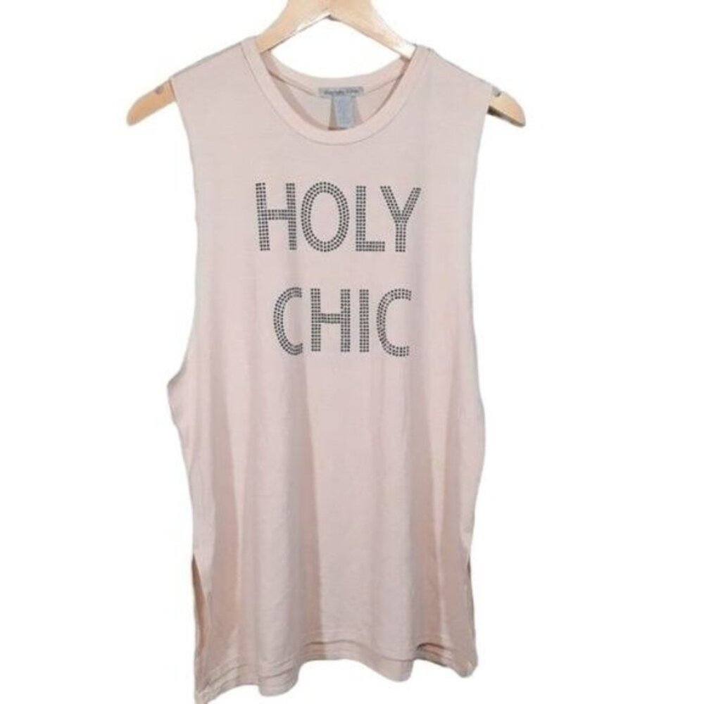 Charlotte Russe NWT  jeweled graphic Holy Chic sleeveless top woman's size Small